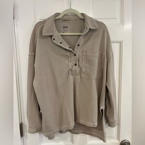 aerie Neutral Knit Pullover with Chest Patch